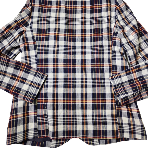 Vintage F.A. Chatta Light Weight Plaid Blazer Jacket Size 14 - Picture 7 of 7
